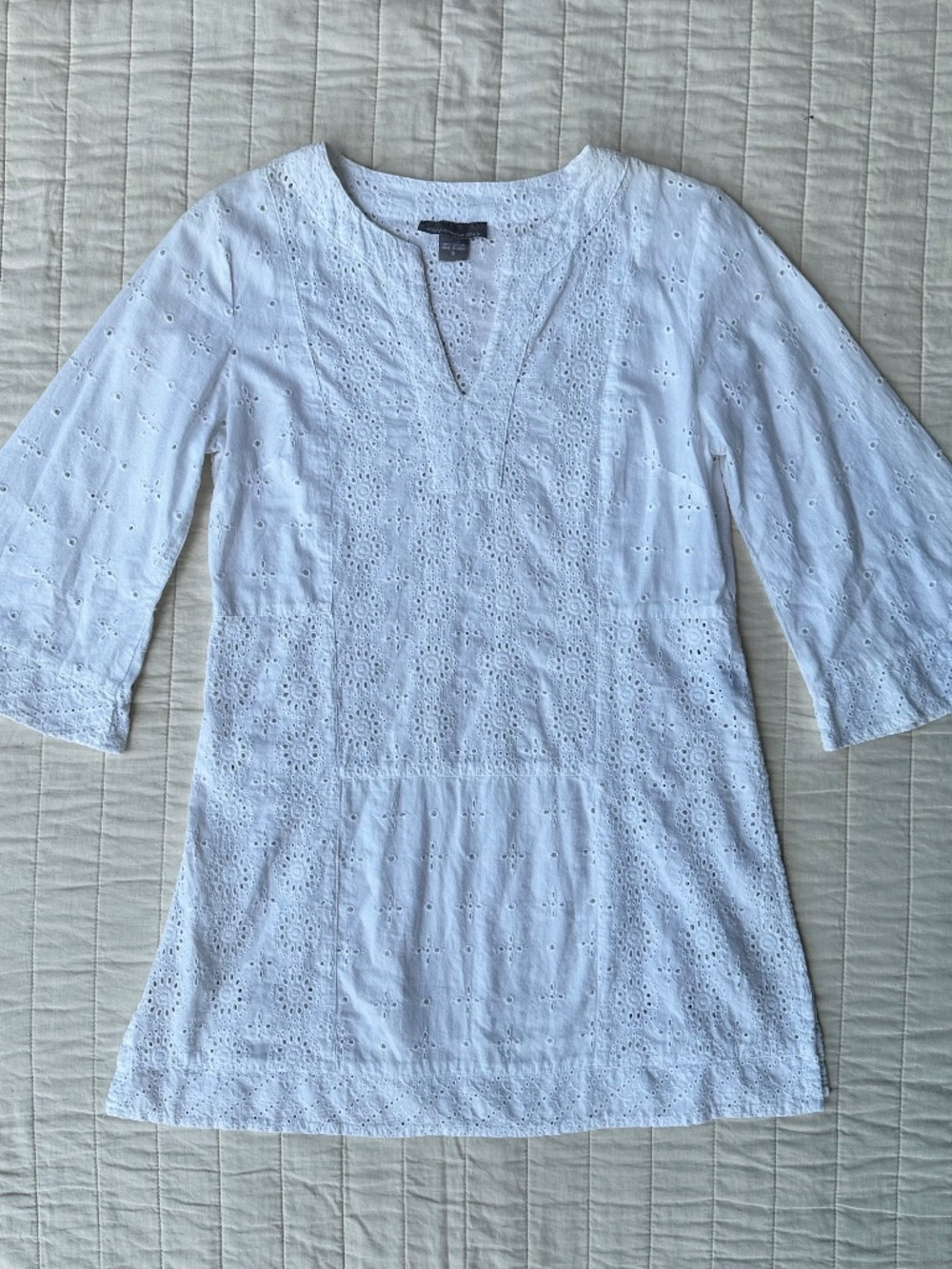 Peppermint Bay White Lace Dress / Cover Up | Size Small | 100% Cotton